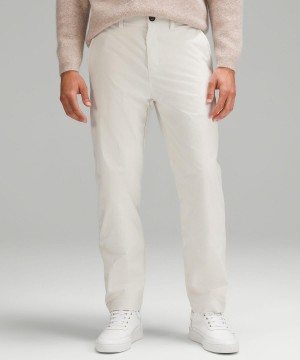 Beige White Men Lululemon Relaxed-Tapered Smooth Twill Pants | AU_LuLu38886