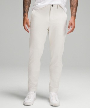 Beige White Men Lululemon Slim-Tapered Heavy Twill Pants | AU_LuLu61055