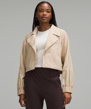 Beige Women Lululemon Cropped Trench Coats & Jackets | AU_LuLu95705