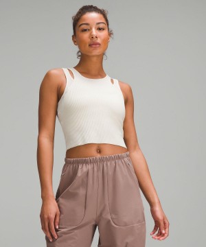 Beige Women Lululemon Cut-Out Knit Tank Top | AU_LuLu40211