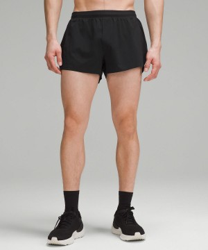 Black Men Lululemon Fast and Free Reflective 3" Shorts | AU_LuLu99032