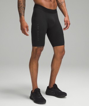 Black Men Lululemon License to Train Half Tight 9" Shorts | AU_LuLu70639