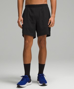 Black Men Lululemon Pace Breaker Lined 7" Shorts | AU_LuLu66400