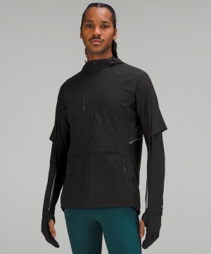 Black Men Lululemon SenseKnit Composite Running Coats & Jackets | AU_LuLu46427