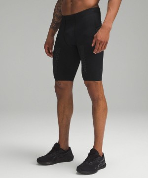 Black Men Lululemon Vital Drive Training Half Tight 10" Shorts | AU_LuLu64398