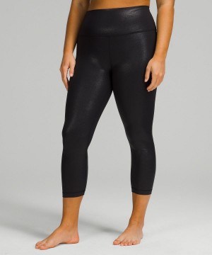 Black Women Lululemon Align™ High-Rise Crop 23" Leggings | AU_LuLu35653