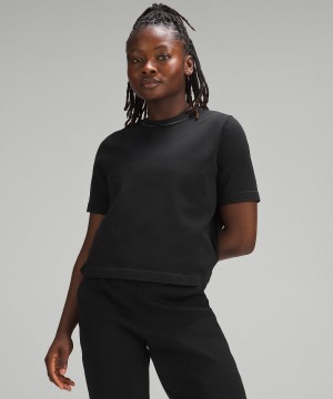 Black Women Lululemon Boxy Knit T Shirts | AU_LuLu65403