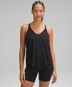 Black Women Lululemon Modal-Silk Yoga Shirts | AU_LuLu46664