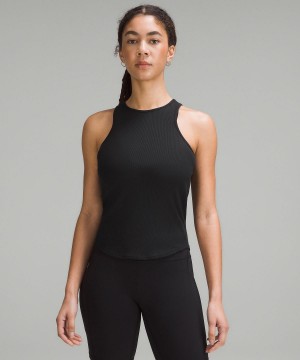 Black Women Lululemon Modal Silk Twist-Back Yoga Shirts | AU_LuLu19043