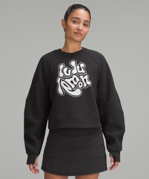 Black Women Lululemon Scuba Oversized Pullover Hoodies & Sweatshirts | AU_LuLu38139