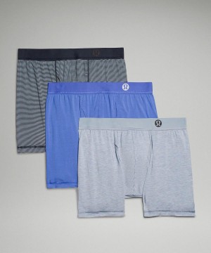 Black / Grey / Navy Men Lululemon Always In Motion Boxer with Fly 5" Underwear | AU_LuLu71831