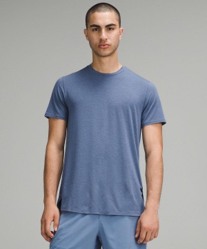 Blue Men Lululemon Balancer Short-Sleeve Shirts | AU_LuLu80864