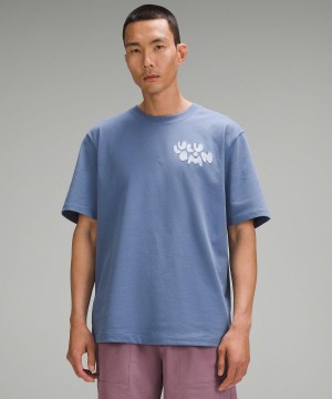 Blue Men Lululemon Heavyweight Cotton Jersey T-Shirt Shirts | AU_LuLu11175