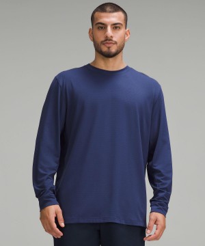 Blue Men Lululemon License to Train Relaxed-Fit Long Sleeve Shirts | AU_LuLu33522