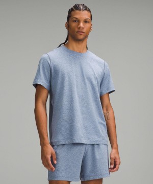 Blue Men Lululemon Soft Jersey Short-Sleeve Shirts | AU_LuLu77379