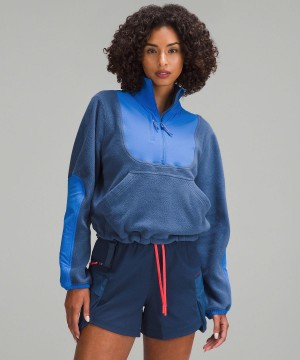 Blue Women Lululemon Fleece + Ripstop Hiking Pullover Hoodies & Sweatshirts | AU_LuLu44655