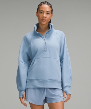 Blue Women Lululemon Scuba Oversized Funnel-Neck Half Zip Hoodies & Sweatshirts | AU_LuLu10383