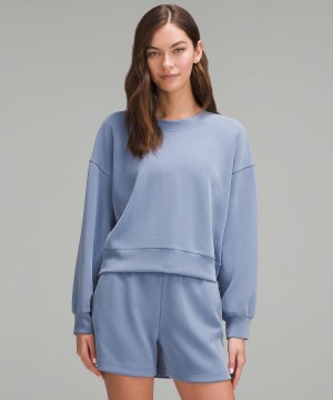 Blue Women Lululemon Softstreme Perfectly Oversized Cropped Crew Hoodies & Sweatshirts | AU_LuLu13868