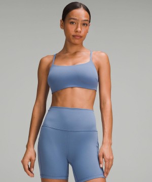 Blue Women Lululemon Wunder Train Strappy Racer Sports Bra | AU_LuLu76538