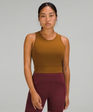 Brown Women Lululemon Mesh-Back Training Cropped Tank Top | AU_LuLu81489