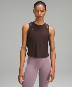 Brown Women Lululemon Sculpt Cropped Shirts | AU_LuLu23689