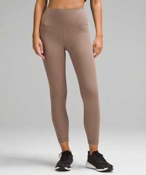 Brown Women Lululemon Wunder Train High-Rise Ribbed Tight 25" Leggings | AU_LuLu22904