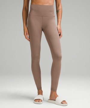 Brown Women Lululemon Wunder Train High-Rise Ribbed Tight 28" Leggings | AU_LuLu27798