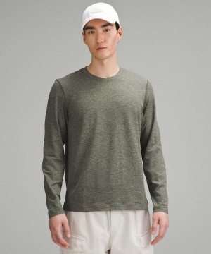 Brown / Green Men Lululemon Soft Jersey Long Sleeve Shirts | AU_LuLu29874