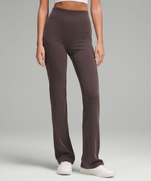 Coffee Women Lululemon Ribbed Softstreme Flared Pants | AU_LuLu12617