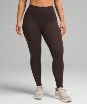 Coffee Women Lululemon Wunder Train Contour Fit High-Rise Tight 28" Pants | AU_LuLu87417