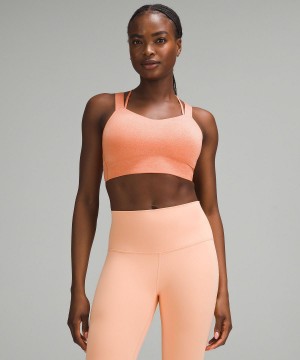 Coral Women Lululemon Like a Cloud Longline Sports Bra | AU_LuLu12227