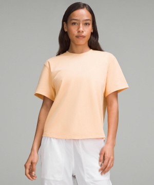 Coral Women Lululemon Relaxed-Fit Cotton Jersey T-Shirt Shirts | AU_LuLu36977