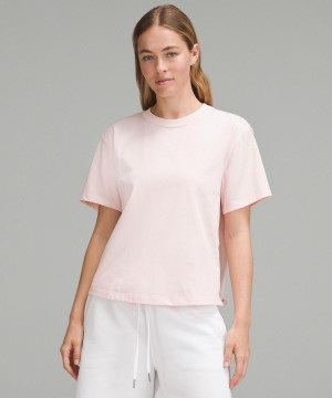 Coral Women Lululemon Relaxed-Fit Cotton Jersey T Shirts | AU_LuLu55067