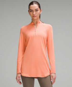 Coral Women Lululemon Swiftly Relaxed Long-Length Half Zip Long Sleeve Shirts | AU_LuLu90825