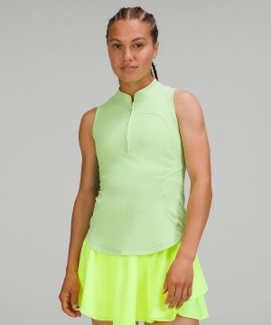 Green Light Women Lululemon Front-Zip Mockneck Tennis Shirts | AU_LuLu96063