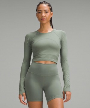 Green Women Lululemon Swiftly Tech Cropped 2.0 Long Sleeve Shirts | AU_LuLu10331