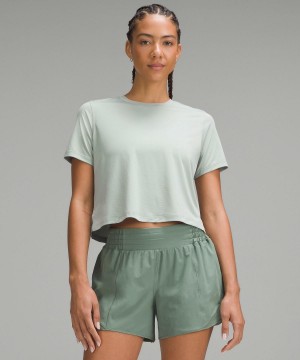 Green Women Lululemon Ultralight Waist-Length T-Shirt Shirts | AU_LuLu72374