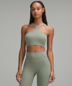 Grey Green Women Lululemon Bend This V and Racer Sports Bra | AU_LuLu91777