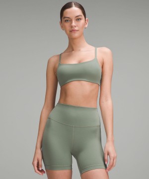 Grey Green Women Lululemon Wunder Train Strappy Racer Sports Bra | AU_LuLu93004