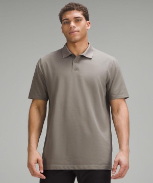 Grey Men Lululemon Classic-Fit Pique Short-Sleeve Polo Shirts | AU_LuLu21786