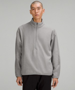 Grey Men Lululemon Oversized Fleece Half Zip Hoodies & Sweatshirts | AU_LuLu25427