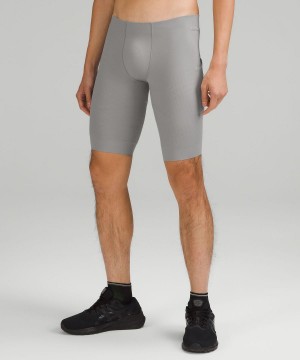 Grey Men Lululemon SenseKnit Running 10" Shorts | AU_LuLu75969