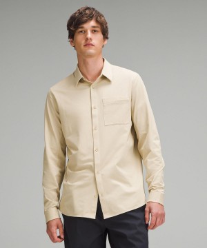 Khaki Men Lululemon Commission Long-Sleeve Shirts | AU_LuLu95892