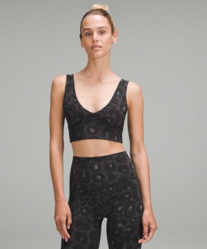 Leopard Black Multicolor Women Lululemon Align™ V-Neck Sports Bra | AU_LuLu89104