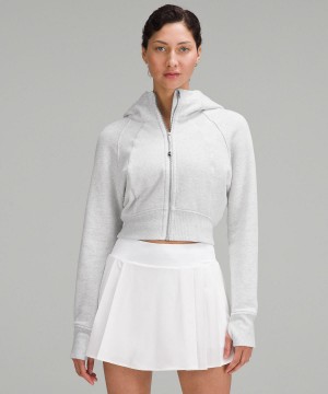 Light Grey Women Lululemon Scuba Full-Zip Cropped Hoodies & Sweatshirts | AU_LuLu13339