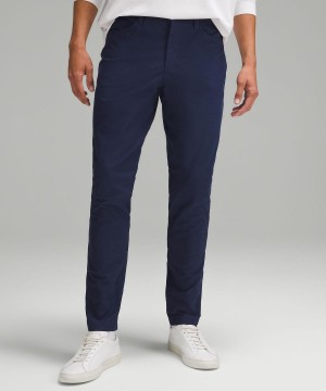 Navy Men Lululemon ABC Slim-Fit 5 Pocket 34"L Trousers | AU_LuLu32353