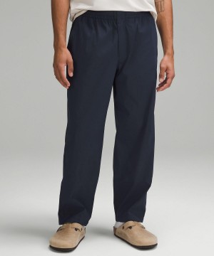 Navy Men Lululemon Poplin Relaxed-Fit Trousers | AU_LuLu42129