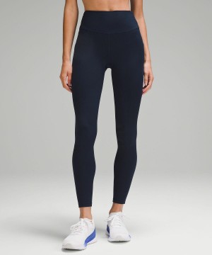 Navy Women Lululemon Fast and Free High-Rise Thermal Tight 28" Leggings | AU_LuLu36499