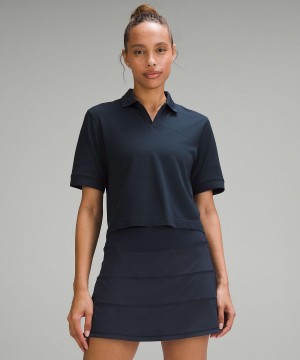 Navy Women Lululemon Swiftly Tech Short-Sleeve Polo Shirts | AU_LuLu78361