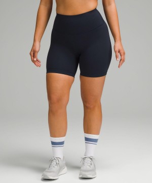 Navy Women Lululemon Wunder Train Contour Fit High-Rise 6" Shorts | AU_LuLu27221